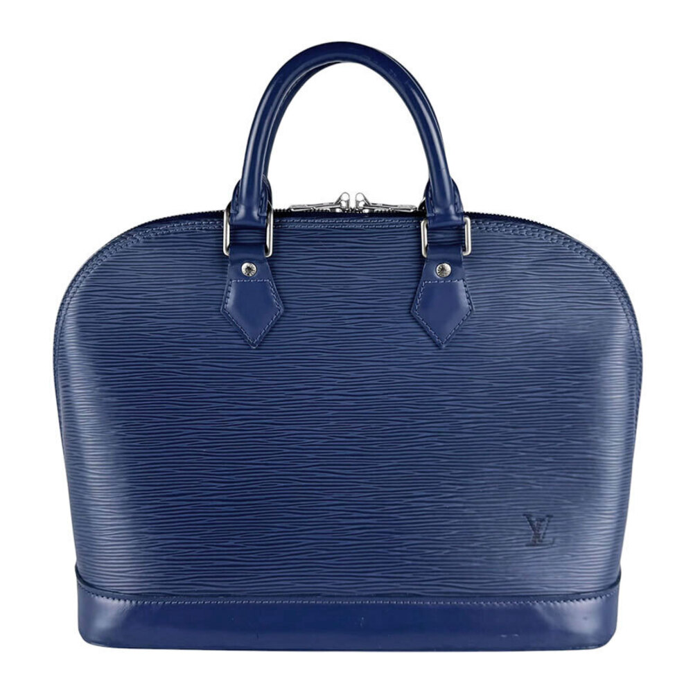 Louis Vuitton Alma Epi Leather Top Handle Bag Myrtille Blue
